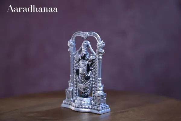 999_Pure_Silver_Plated_Lord_Balaji_(Srinivasa_Mangapuram)_God_Idol_(3_Inch)
