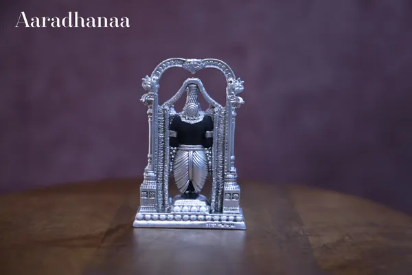 999_Pure_Silver_Plated_Lord_Balaji_(Srinivasa_Mangapuram)_God_Idol_(3_Inch)