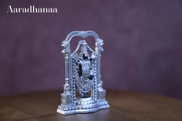 999_Pure_Silver_Plated_Lord_Balaji_(Srinivasa_Mangapuram)_God_Idol_(3_Inch)