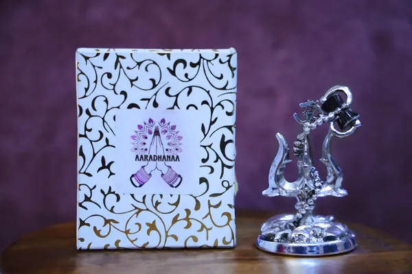 999_Pure_Silver_Plated_Lord_Shiva_Trishul_With_Damru_God_Idol