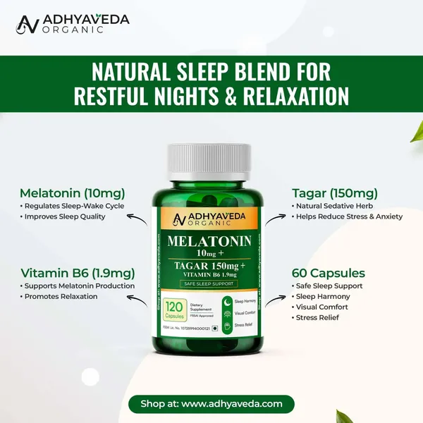 Organic_Melatonin_With_Tagar_&_Vitamin_B6_|_60_Veg_Capsules_|_Wellness_&_Sleep_Support_|_Non-Habit_Forming_&_Safe