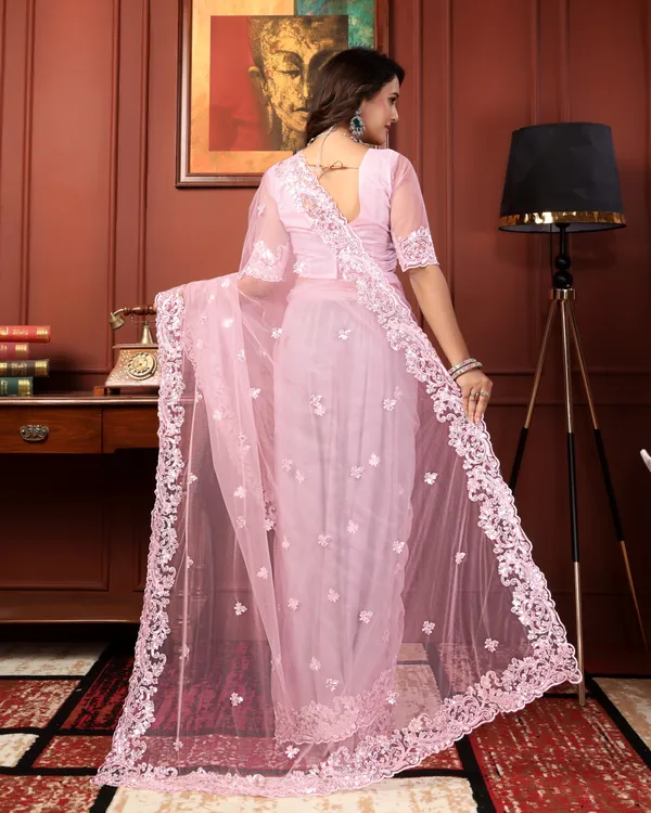 Women's_Pink_Premium_Qwality_Net_Embroidered_Sarees_#Fancy_Sarees_#New_Arrivals_Sarees_#_PartywearSarees_#Treditional_Sarees_#Net_Saree