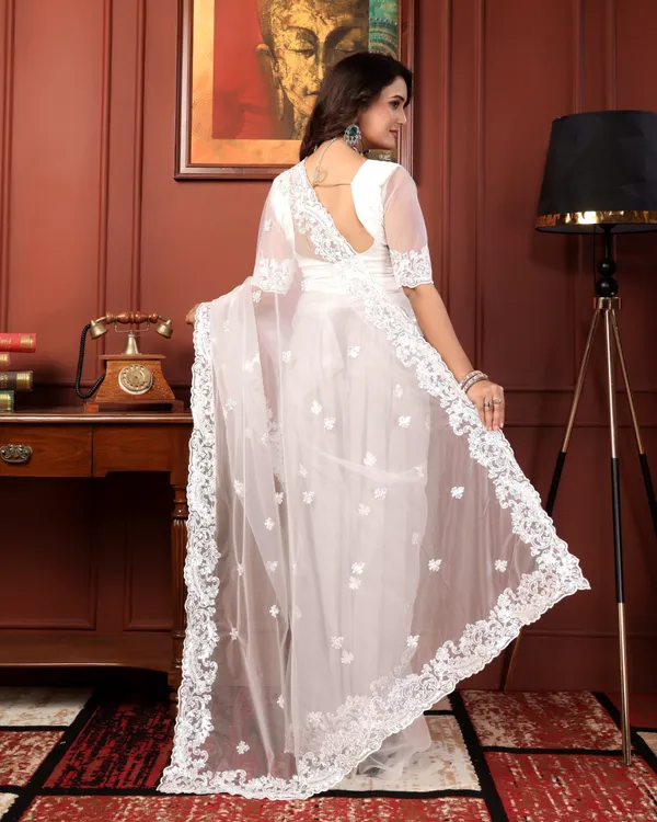 Women's_White_Premium_Quality_Net_Embroidered_Sarees_#Fancy_Sarees_#New_Arrivals_Sarees_#_PartywearSarees_#Treditional_Sarees_#Net_Sarees