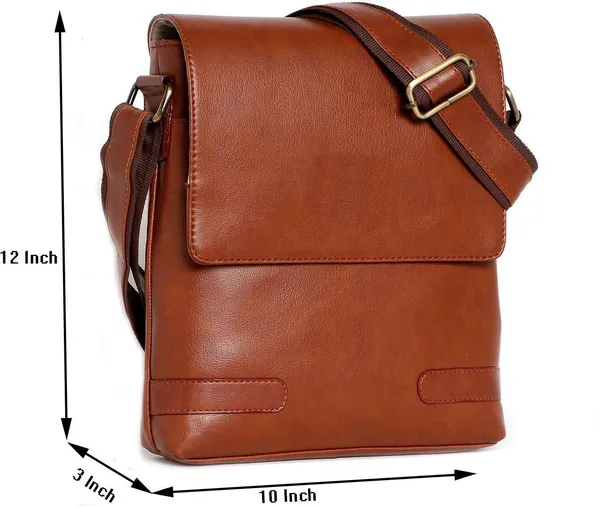 Tan_Synthetic_Leather_Solid_Zipper_Magnetic_Sling_Bag_For_Men_&_Women