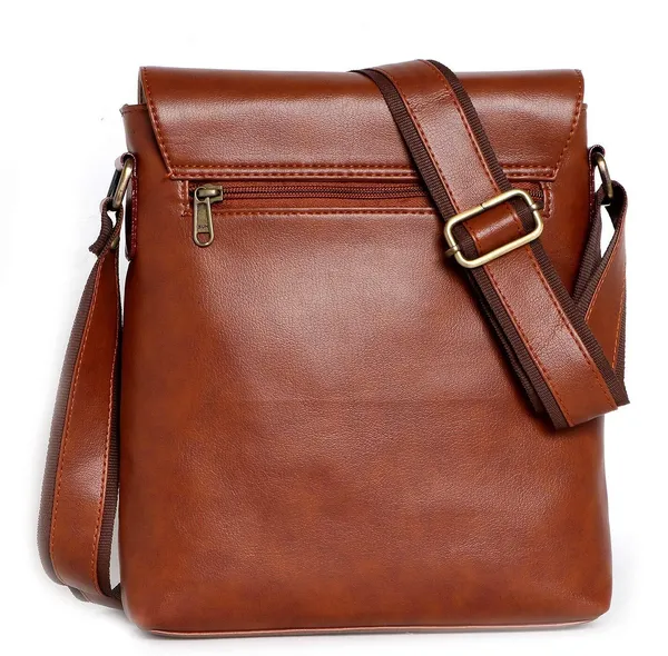 Tan_Synthetic_Leather_Solid_Zipper_Magnetic_Sling_Bag_For_Men_&_Women