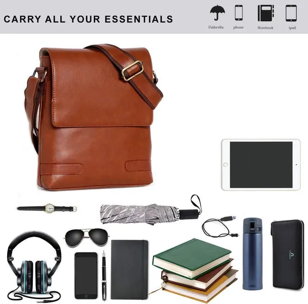 Tan_Synthetic_Leather_Solid_Zipper_Magnetic_Sling_Bag_For_Men_&_Women