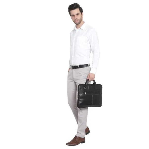 ZipCraze_Black_Messenger_Bag_Men_Office_Laptop_Bag_with_Shoulder_Strap_Expandable_Business_Briefcase_13.6inch