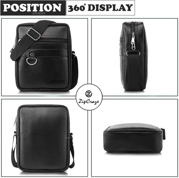 Black_Pu_Synthetic_Leather_Solid_Zipper_Sling_Bag_For_Men