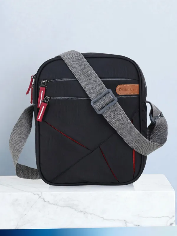 Black_Polyester_Washed_Zipper_Sling_Bag_For_Men
