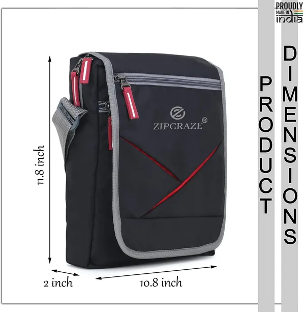 Black_And_Grey_Polyester_Solid_Zipper_Sling_Bag_For_Men