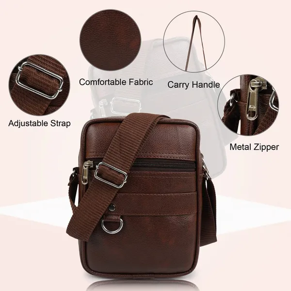 Brown_Leatherette_Solid_Zipper_Sling_Bag_For_Men