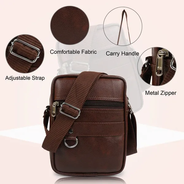 Brown_Leatherette_Solid_Zipper_Sling_Bag_For_Men