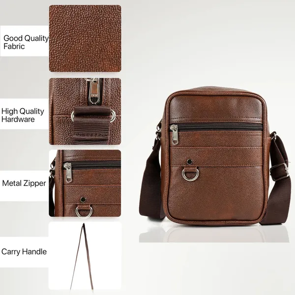 ZipCraze_Brown_Sling_Bag_Casual_Travel_Office_Shoulder_Crossbody_Side_Slingbag_For_Unisex