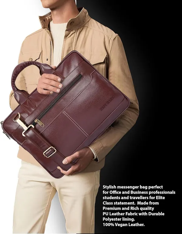 Brown_Synthetic_Leather_Solid_Zipper_Messenger_Bag_For_Men_&_Women