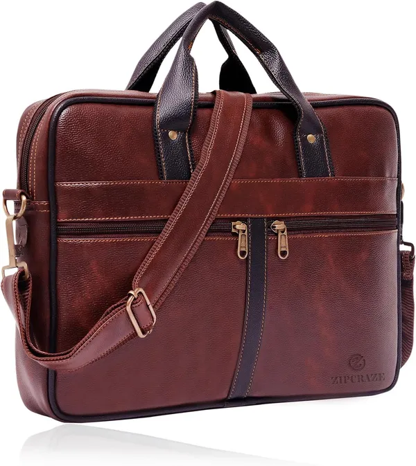 Brown_Synthetic_Leather_Zipper_Messenger_Sling_Bag_For_Men
