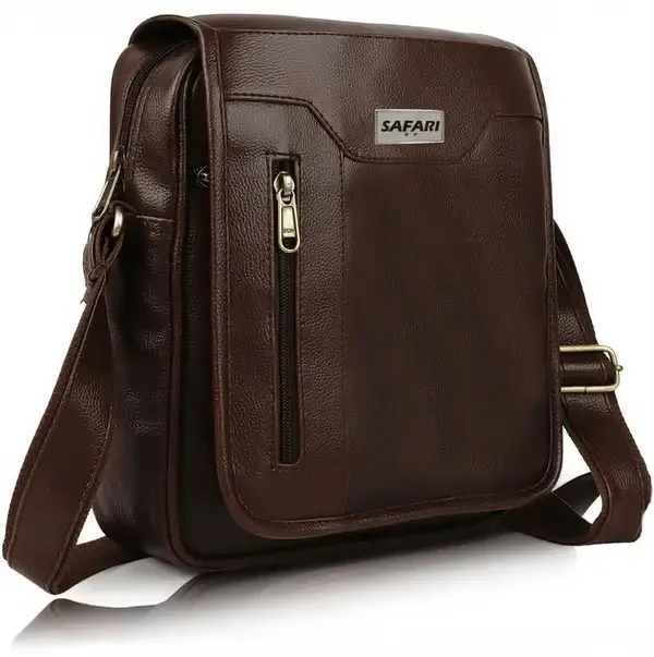 Brown_Synthetic_Leather_Solid_Zipper_Sling_Bag_For_Men