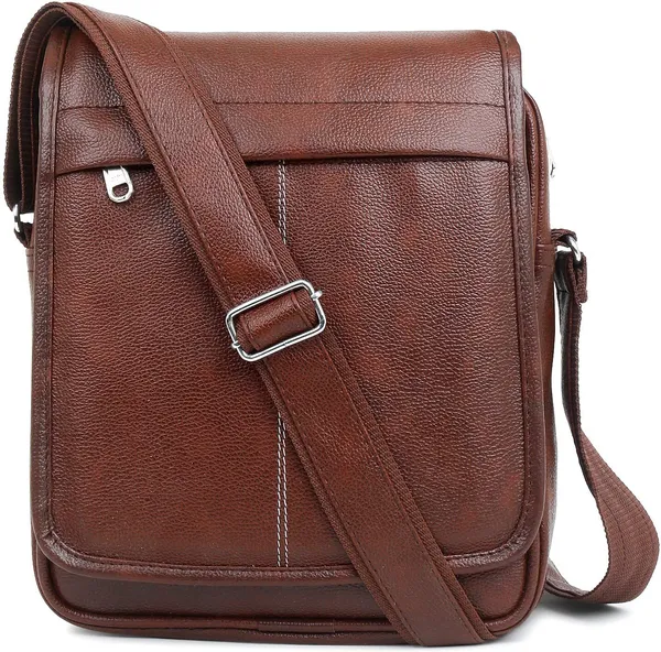Brown_Pu_Synthetic_Leather_Solid_Zipper_Sling_Bag_For_Men