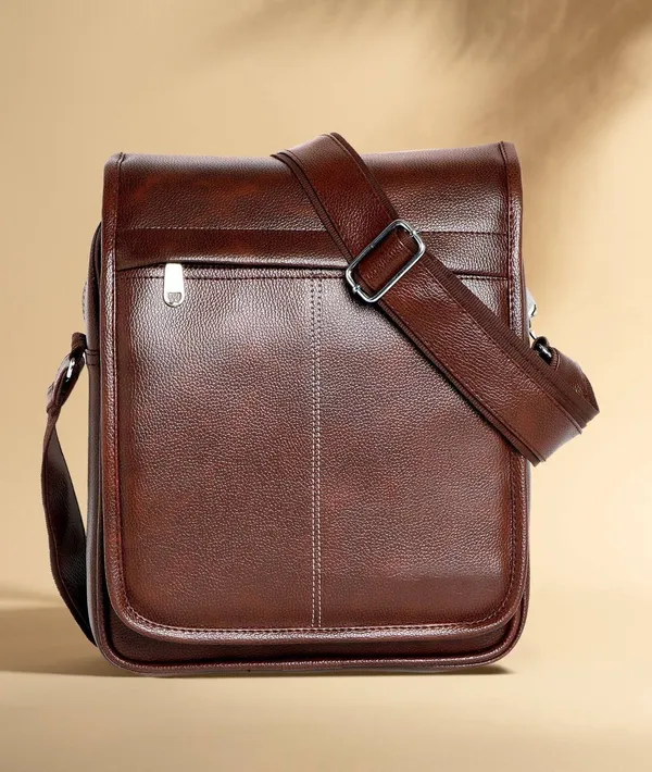 Brown_Synthetic_Leather_Solid_Zipper_Sling_Bag_For_Men
