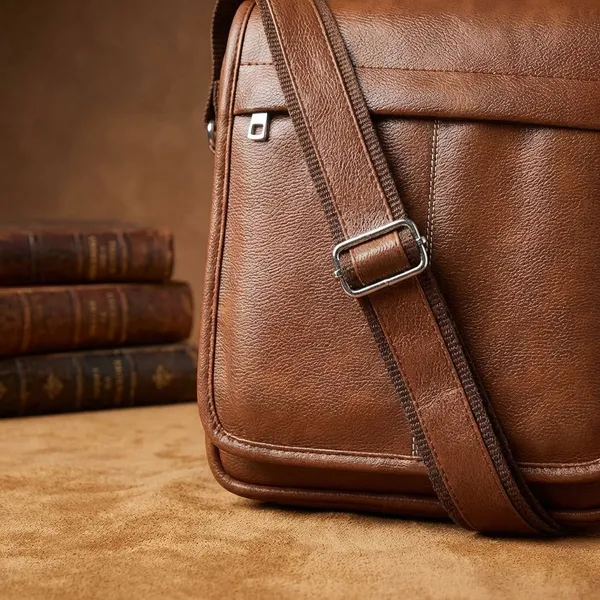 Tan_Genuine_Leather_Solid_Magnetic_Closure_Sling_Bag_For_Men