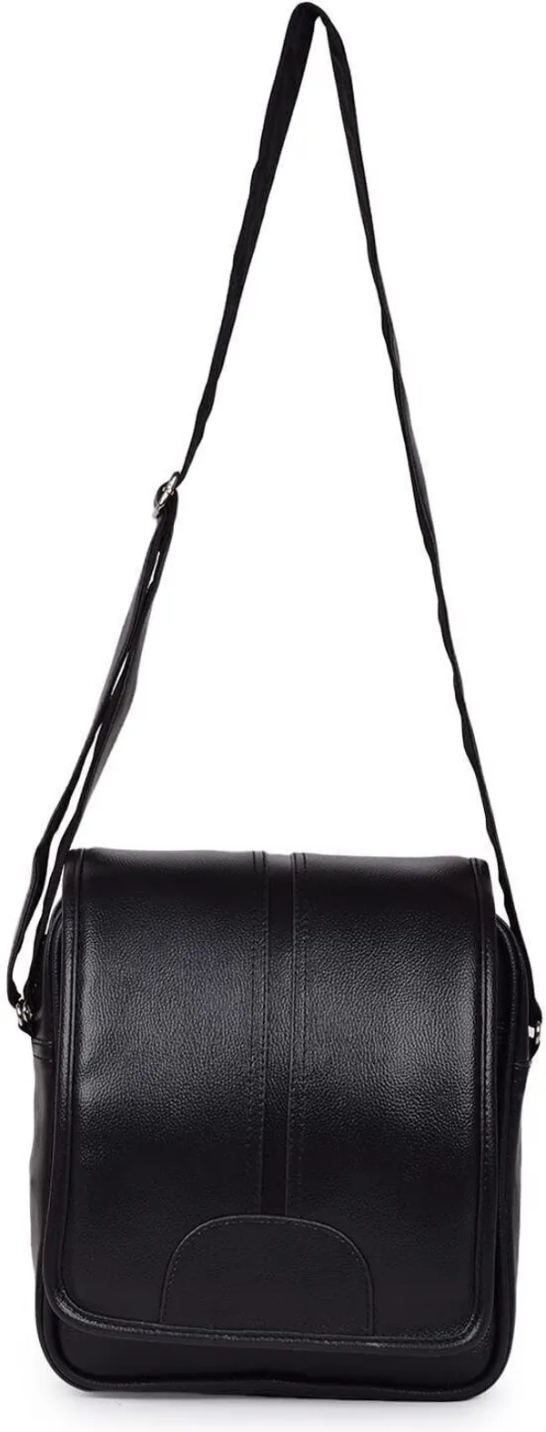 Black_Leatherette_Solid_Zipper_Sling_Bag_For_Men