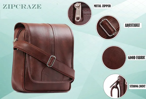 Brown_Leatherette_Solid_Zipper_Sling_Bag_For_Men