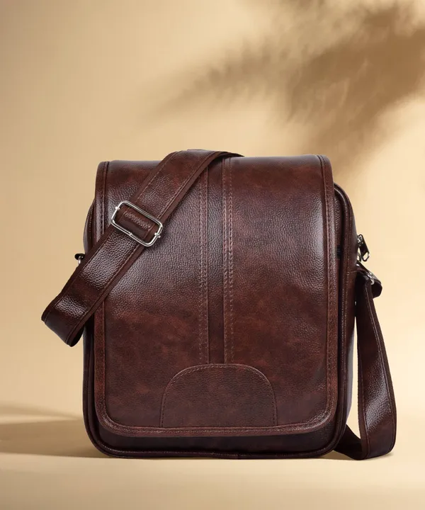 Brown_Leatherette_Solid_Zipper_Sling_Bag_For_Men