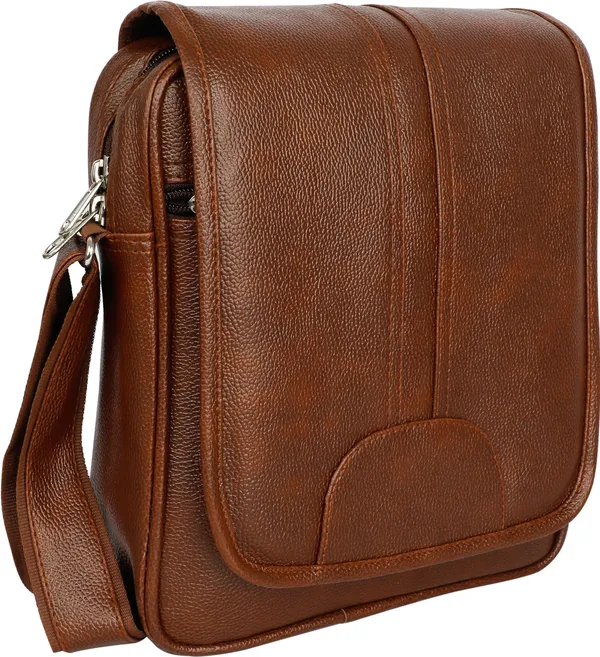 Brown_Synthetic_Leather_Solid_Sling_Bag_For_Men_&_Women