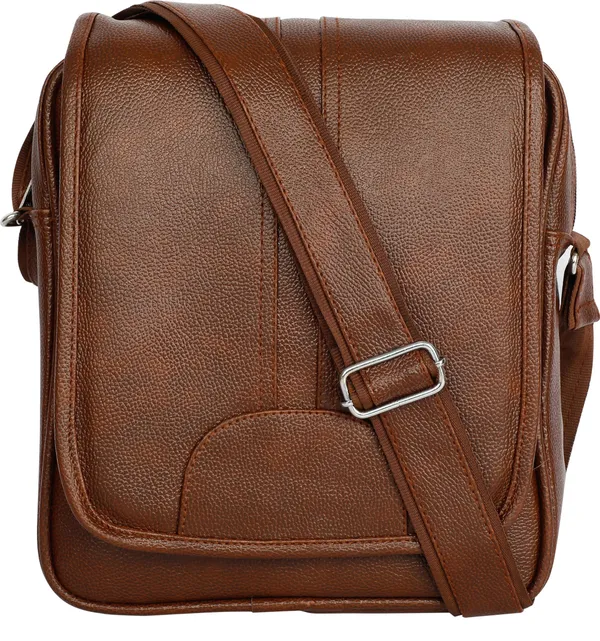 Brown_Synthetic_Leather_Solid_Sling_Bag_For_Men_&_Women
