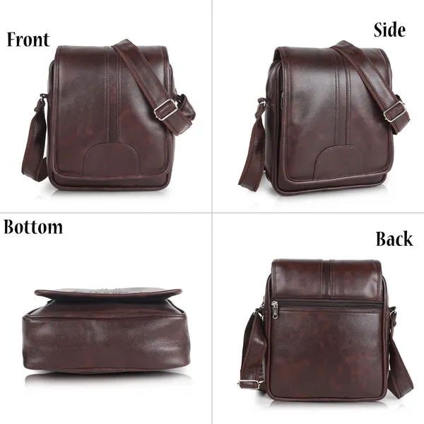 Brown_Pu_Synthetic_Leather_Solid_Zipper_Sling_Bag_For_Men