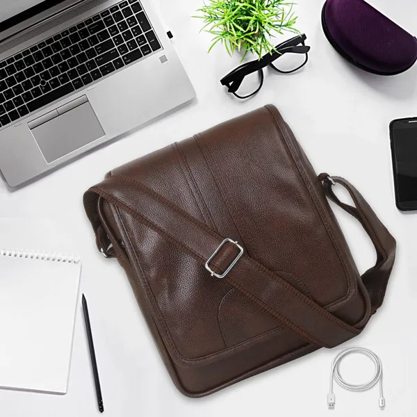 Brown_Pu_Synthetic_Leather_Solid_Zipper_Sling_Bag_For_Men