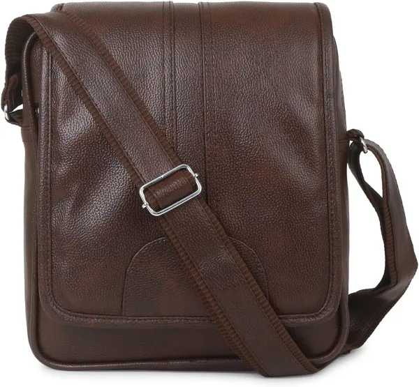 Brown_Pu_Synthetic_Leather_Solid_Zipper_Sling_Bag_For_Men