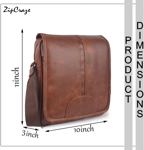 Tan_Pu_Synthetic_Leather_Solid_Zipper_Sling_Bag_For_Men