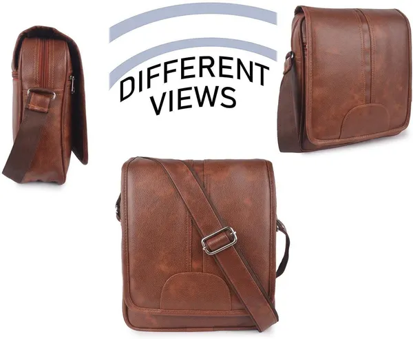 Tan_Pu_Synthetic_Leather_Solid_Zipper_Sling_Bag_For_Men
