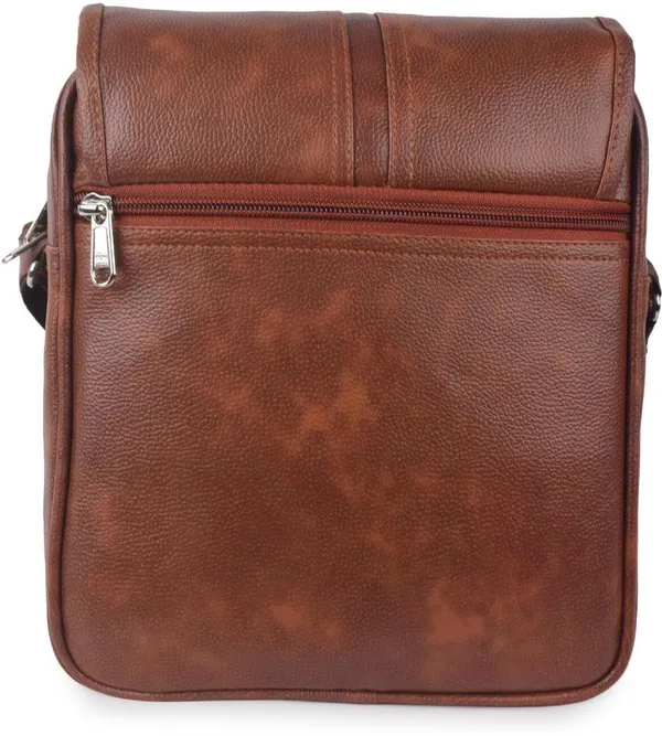 Tan_Pu_Synthetic_Leather_Solid_Zipper_Sling_Bag_For_Men