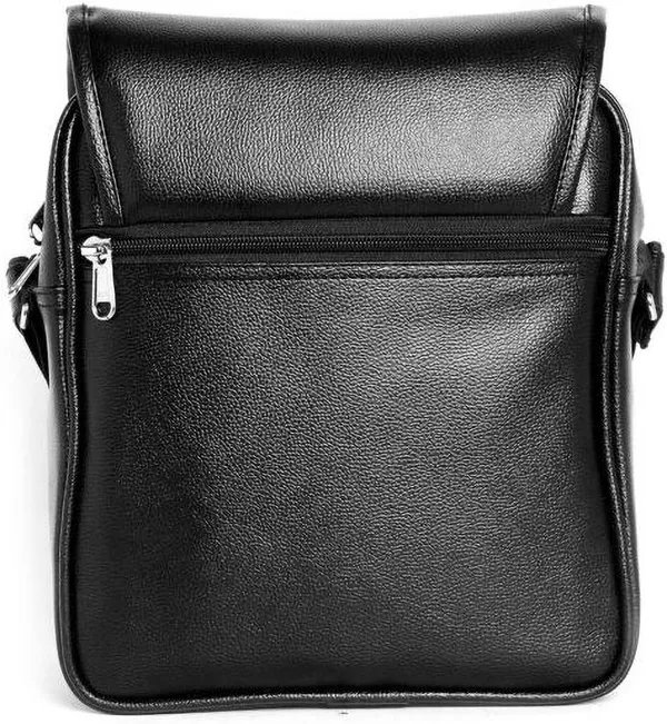 Black_Synthetic_Leather_Solid_Zipper_Sling_Bag_For_Men