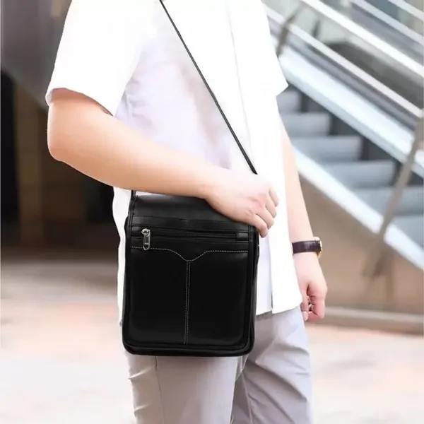 Black_Synthetic_Leather_Solid_Zipper_Sling_Bag_For_Men