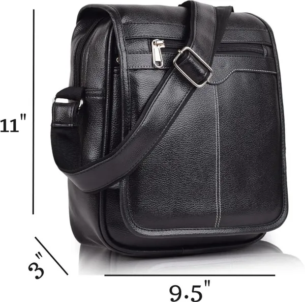 Black_Synthetic_Leather_Solid_Zipper_Sling_Bag_For_Men