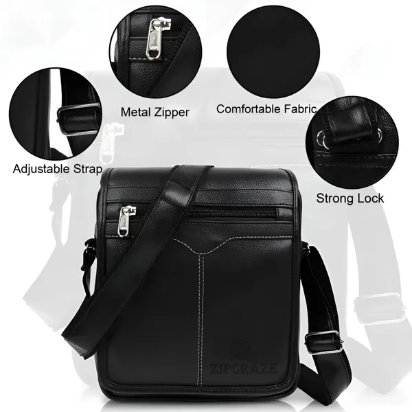 Black_Synthetic_Leather_Zipper_Sling_Bag_For_Men