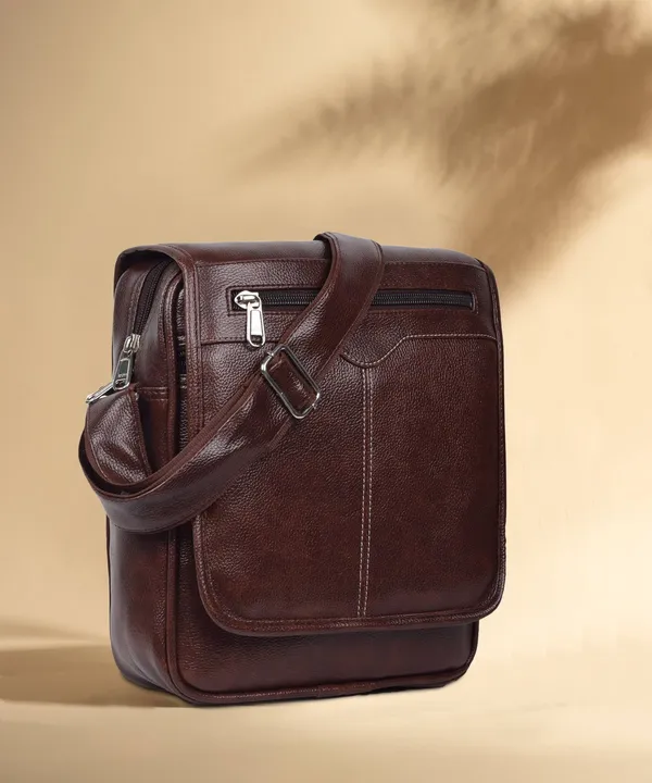 Brown_Synthetic_Leather_Solid_Zipper_Sling_Bag_For_Women