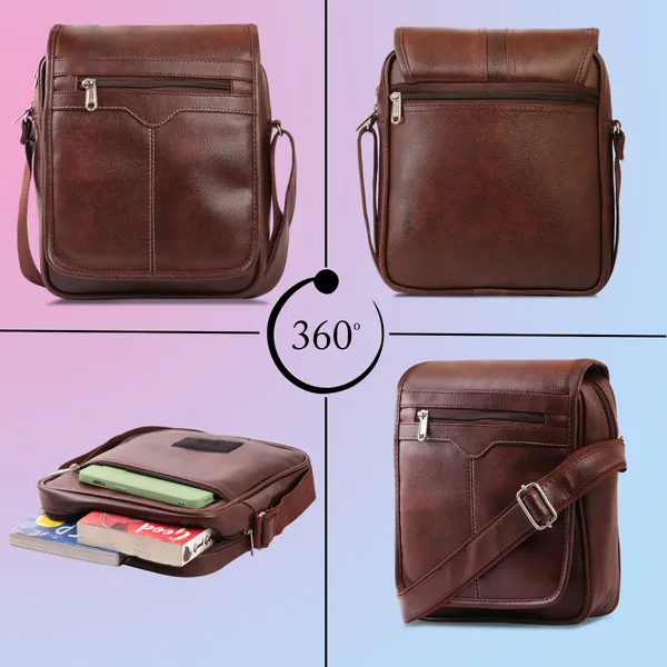 Brown_Synthetic_Leather_Solid_Zipper_Sling_Bag_For_Men
