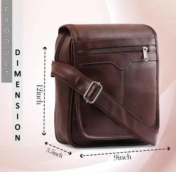 Brown_Synthetic_Leather_Solid_Zipper_Sling_Bag_For_Men