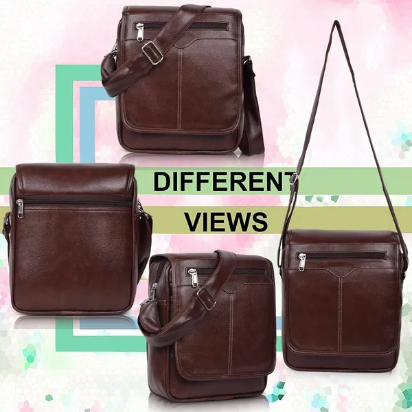 Brown_Synthetic_Leather_Solid_Zipper_Sling_Bag_For_Men