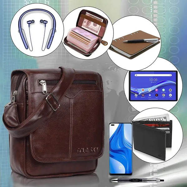 Brown_Synthetic_Leather_Solid_Zipper_Sling_Bag_For_Men