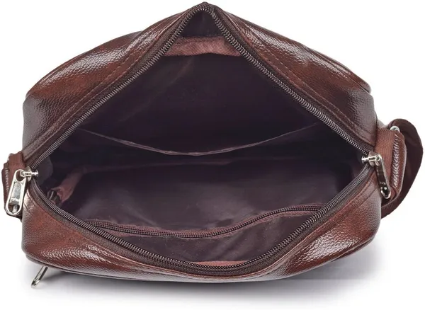 Brown_Synthetic_Leather_Zipper_Sling_Bag_For_Men