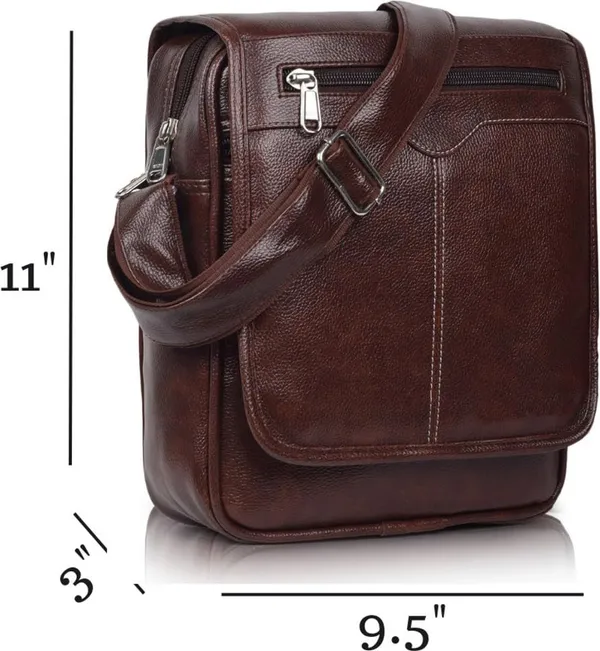 Brown_Leatherette_Solid_Zipper_Flap_Sling_Bag_For_Men