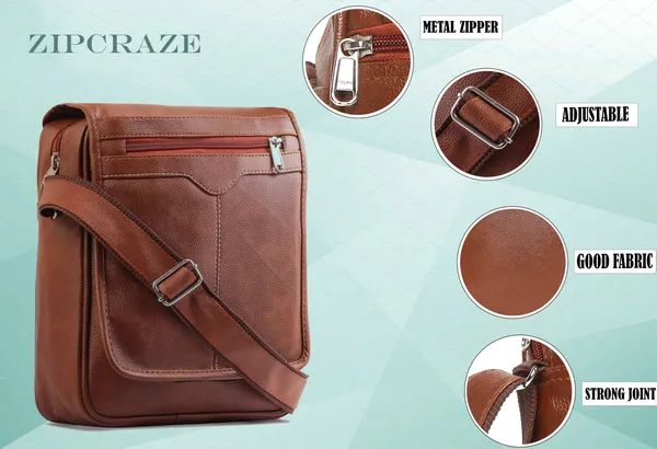 Tan_Leatherette_Solid_Zipper_Sling_Bag_For_Women
