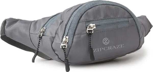 Grey_Polyester_Solid_Zip_Waist_Bag_For_Men_And_Women