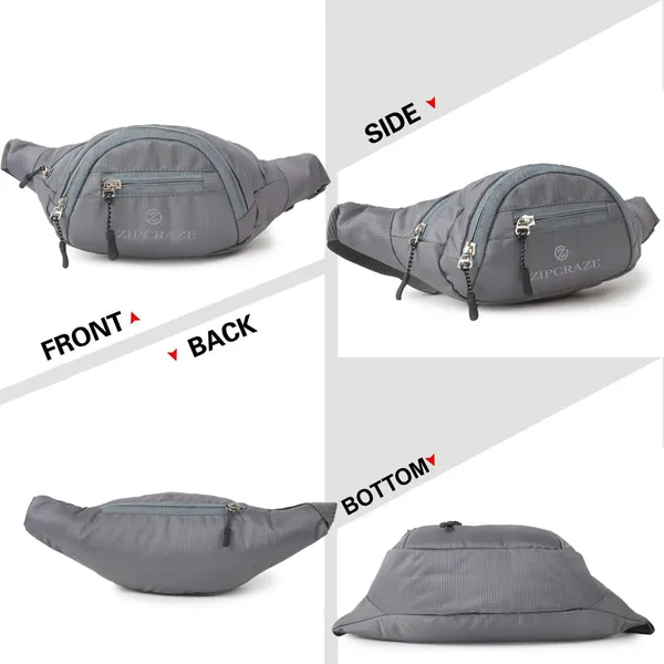 Grey_Polyester_Solid_Zip_Waist_Bag_For_Men_And_Women