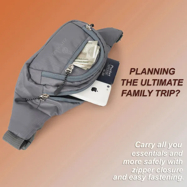 Grey_Polyester_Solid_Zip_Waist_Bag_For_Men_And_Women