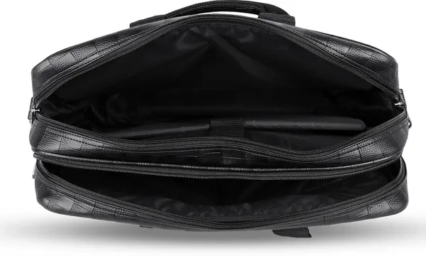 Black_Synthetic_Leather_Croco_Texture_Messenger_Bag_For_Unisex